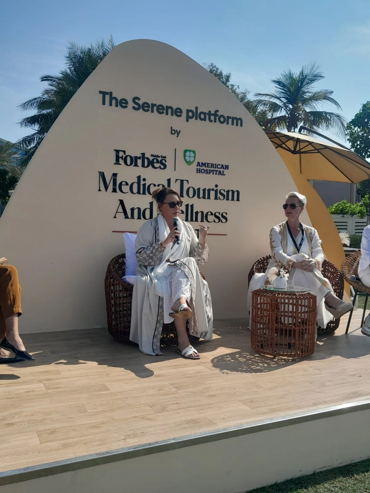 Yana Ern speaking at the Forbes Middle East Medical Tourism and Wellness panel